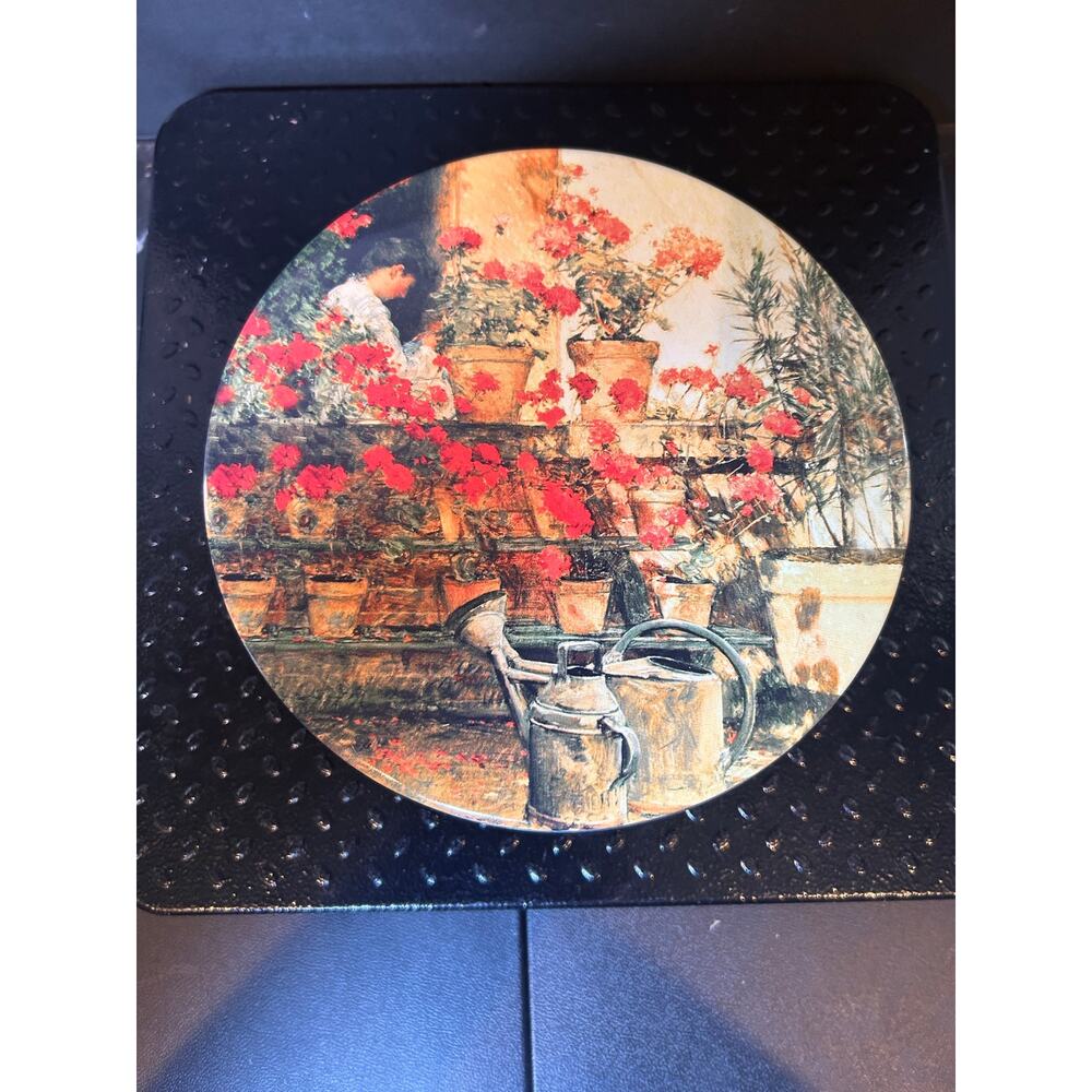 vintage floral art Maurice Lenell brand Gourmet Chocolate Chip Cookie tin